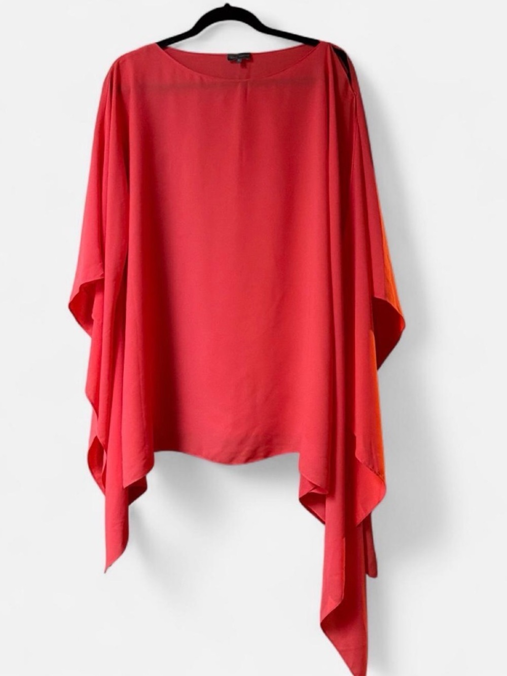 Vince Camuto Coral Draped Poncho Wrap with Orange Accent